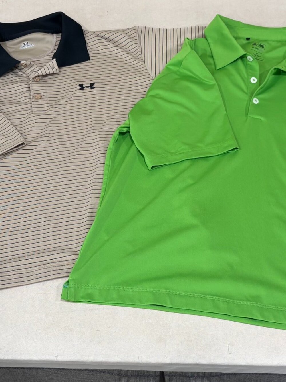 Lot of four polo, crew, golf shirts Adidas, Under Armour, Rec Tech, Nike Golf M